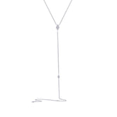 0.09ct 14k White Gold Diamond Lariat Necklace